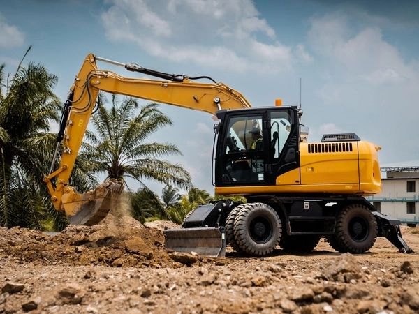 wheeled excavator work