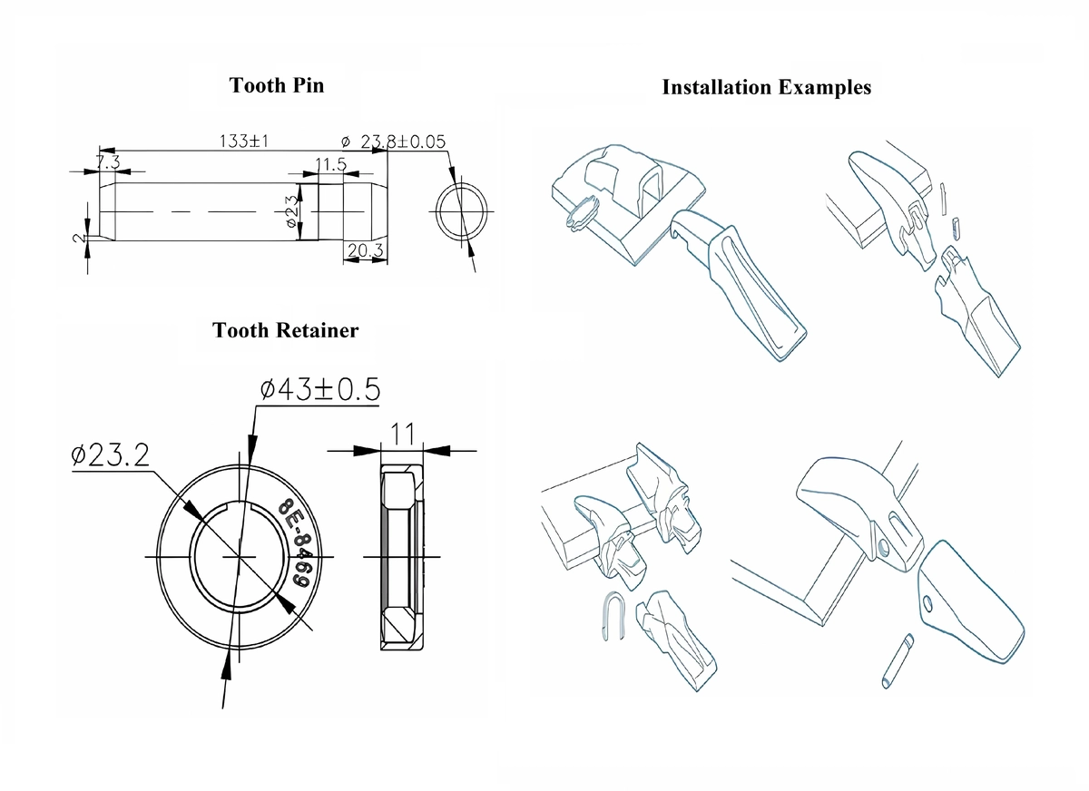 Bucket Tooth Adapter Installation