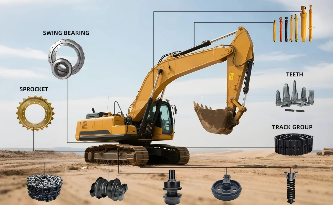 EXCAVATOR PARTS DISPLAY