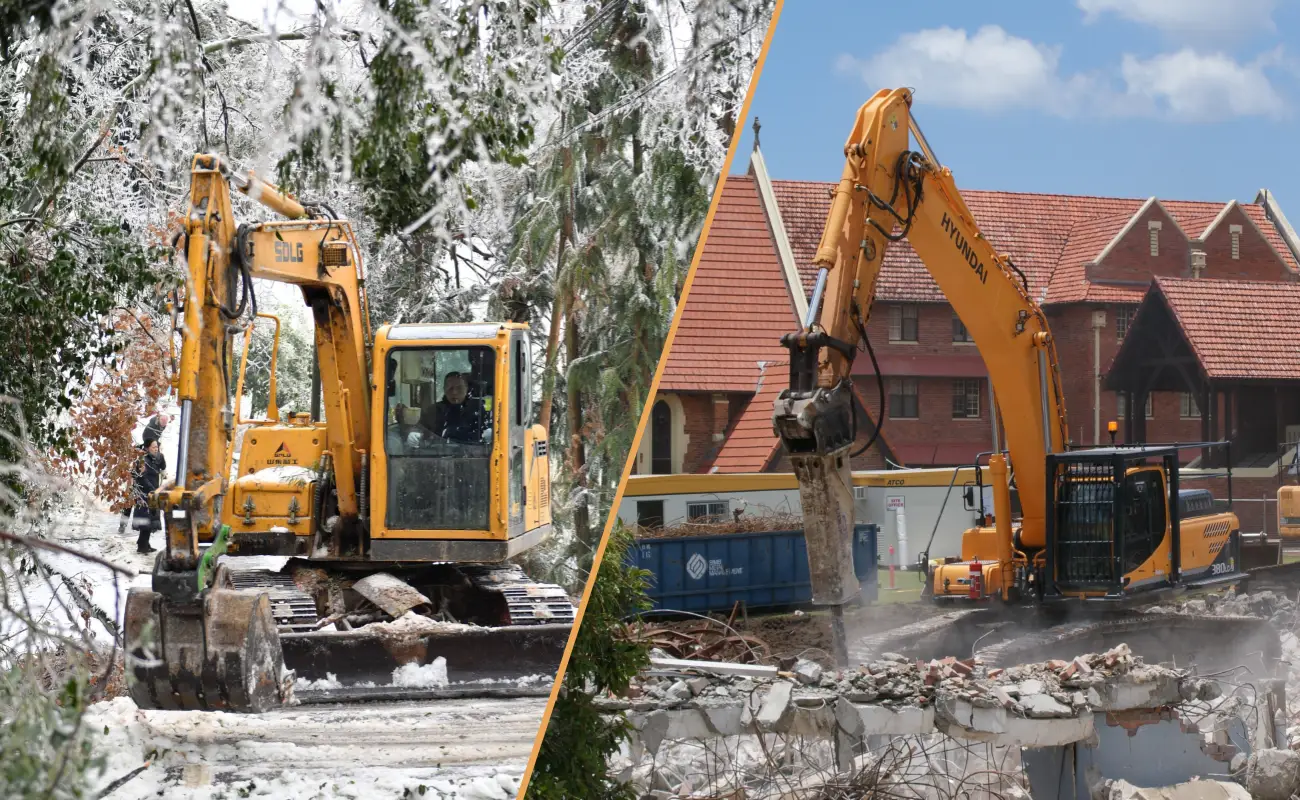 Excavator usage scenarios in different seasons