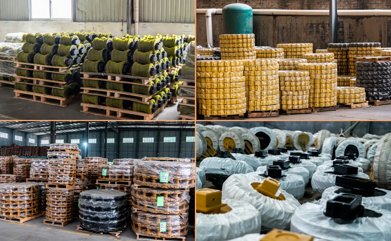 excavator undercarriage parts stock