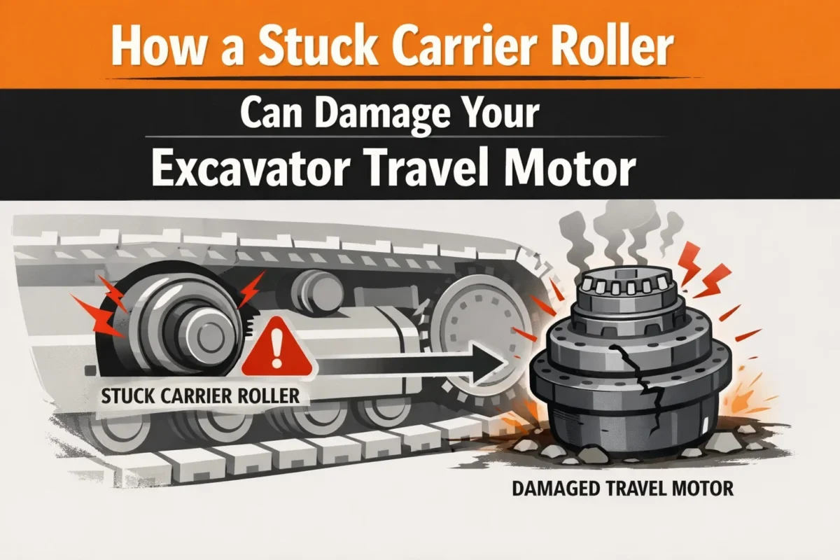 Stuck Carrier Roller Can Damage Your Excavator Travel Motor